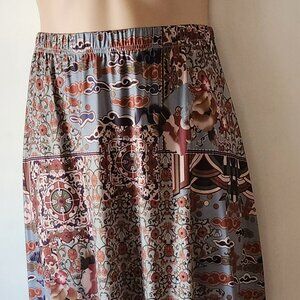 Color/Pattern mix long skirt sz XXL blue orange green VGUC